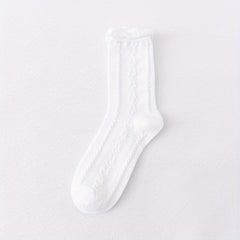 2 Pairs Girls Kids Versatile Socks Casual Crew Socks For Autumn Winter