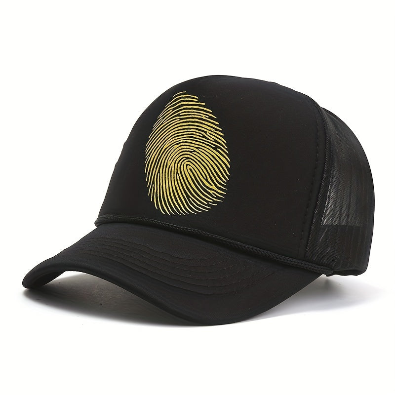 Fingerprint Couple Mesh Cap Sun Protection Baseball Hat Hip hop C