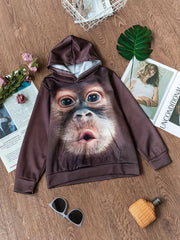 Funny Chimpanzee Boys Hooded Sweatshirt