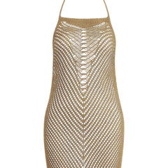 Boho Style Halter Backless Cover Up Beach Dress