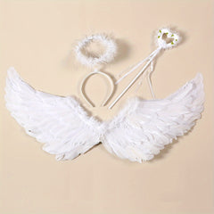 Angel Feather Wings Fairy Stick Headband 3pcs Set Toy