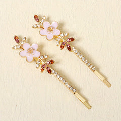 Rhinestone Flower Bobby Pin Head Jewelry Hair Accessories Small Gift