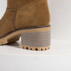 Women's Faux Fur Lined Block Heeled Ankle Boots