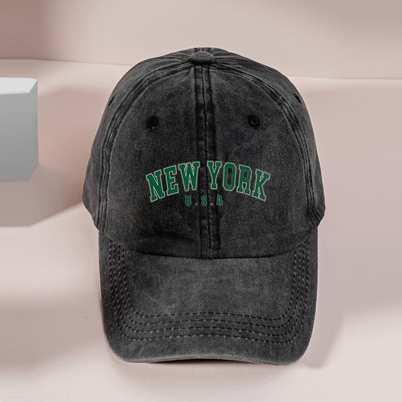 YORK Washed Baseball Cap Distressed Sun Hat