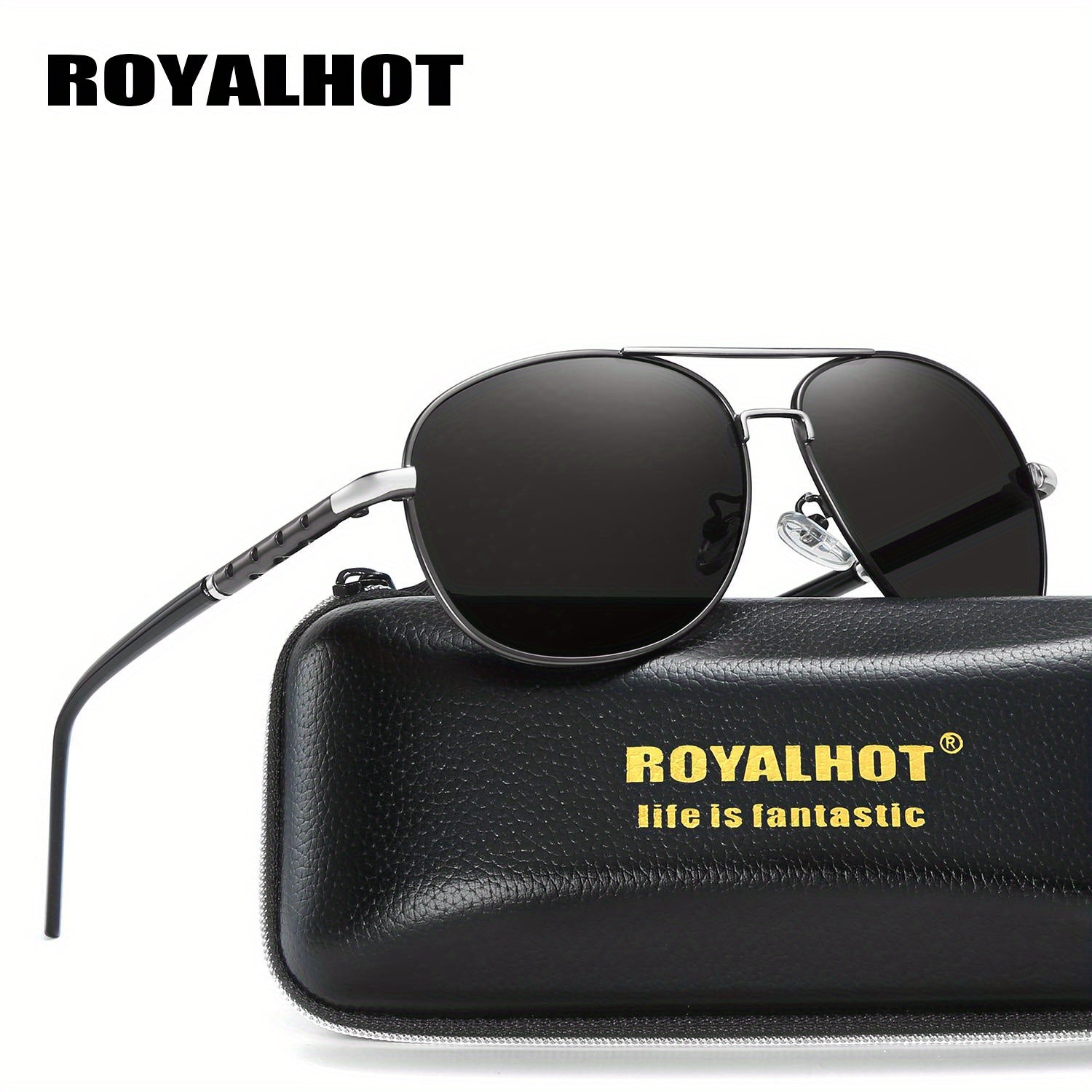 RoyalHot Pilot Frog Mirror Metal Polarized Sunglasses