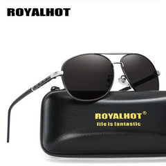 RoyalHot Pilot Frog Mirror Metal Polarized Sunglasses