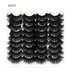 18 Pairs Fluffy False Eyelashes Natural Thick Faux Mink Hair Lashes