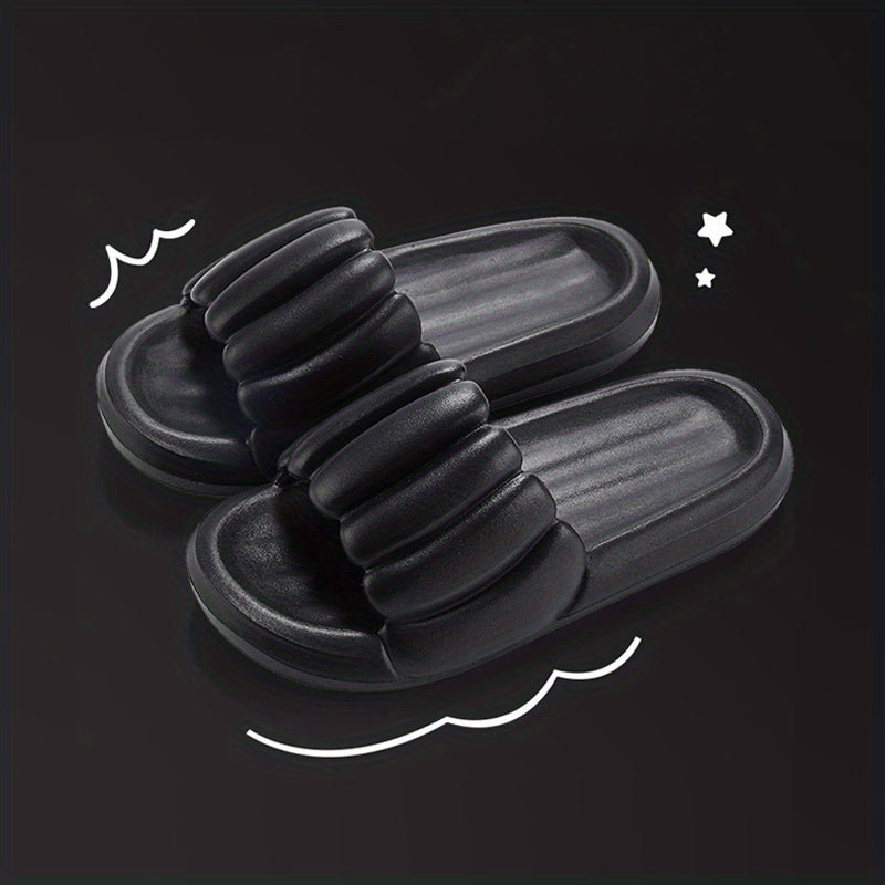 Men's Pumpkin Striped Platform Slides House Slippers