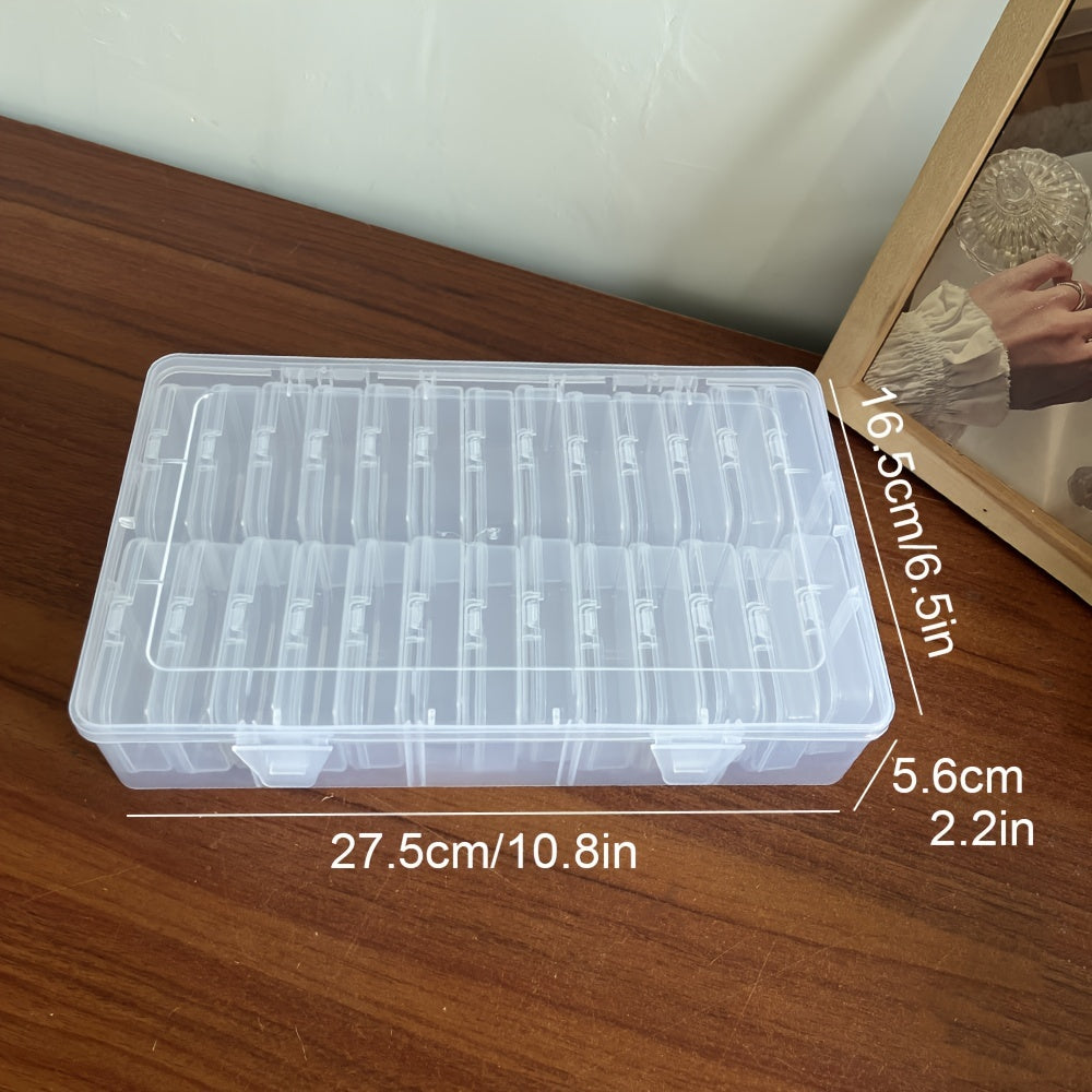 26pcs Plastic Clear Storage Box Organizer Jewelry DIY Art