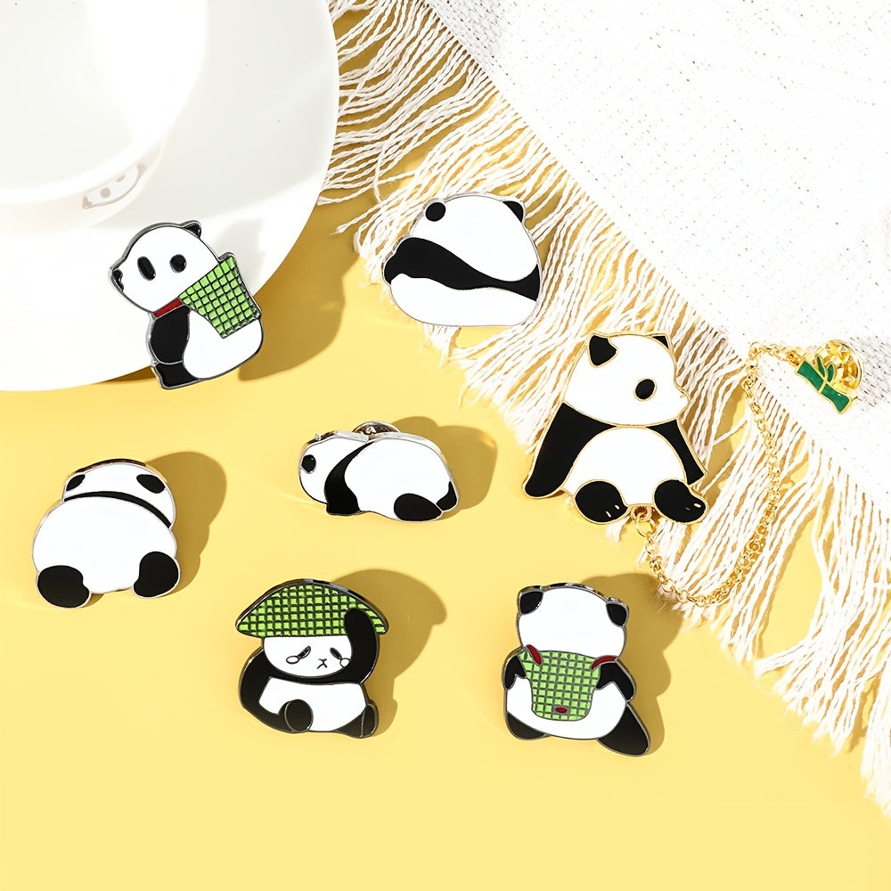 Cartoon Panda Pin for Clothes and Bags