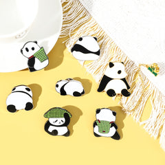Cartoon Panda Pin for Clothes and Bags
