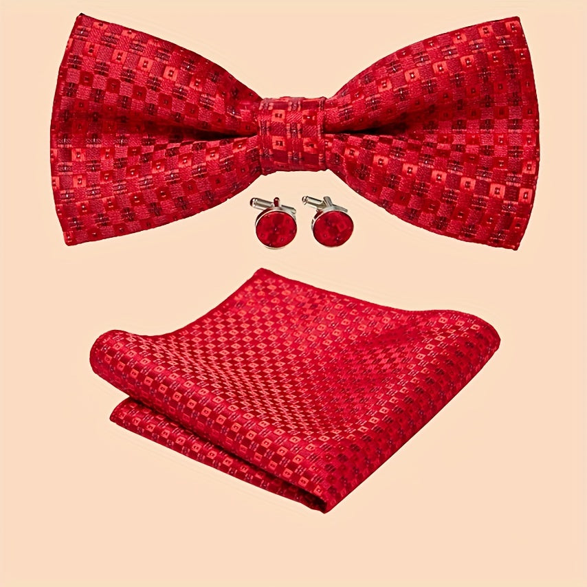 Men's Adjustable Bowtie Set Variety Colors