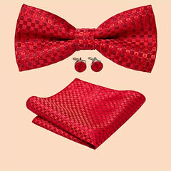 Men's Adjustable Bowtie Set Variety Colors