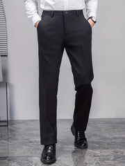 Men's Solid Stretch Dress Pants for Spring Summer Business