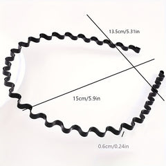 8pcs Water Wave Headbands Set Non clip Metal Hair Hoops Basic Hair Accessories