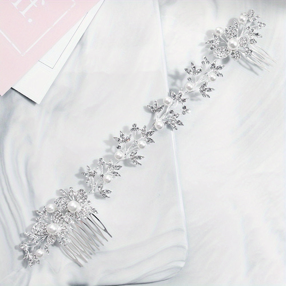 Butterfly & Pearl Hair Comb Bridal Wedding Headwear