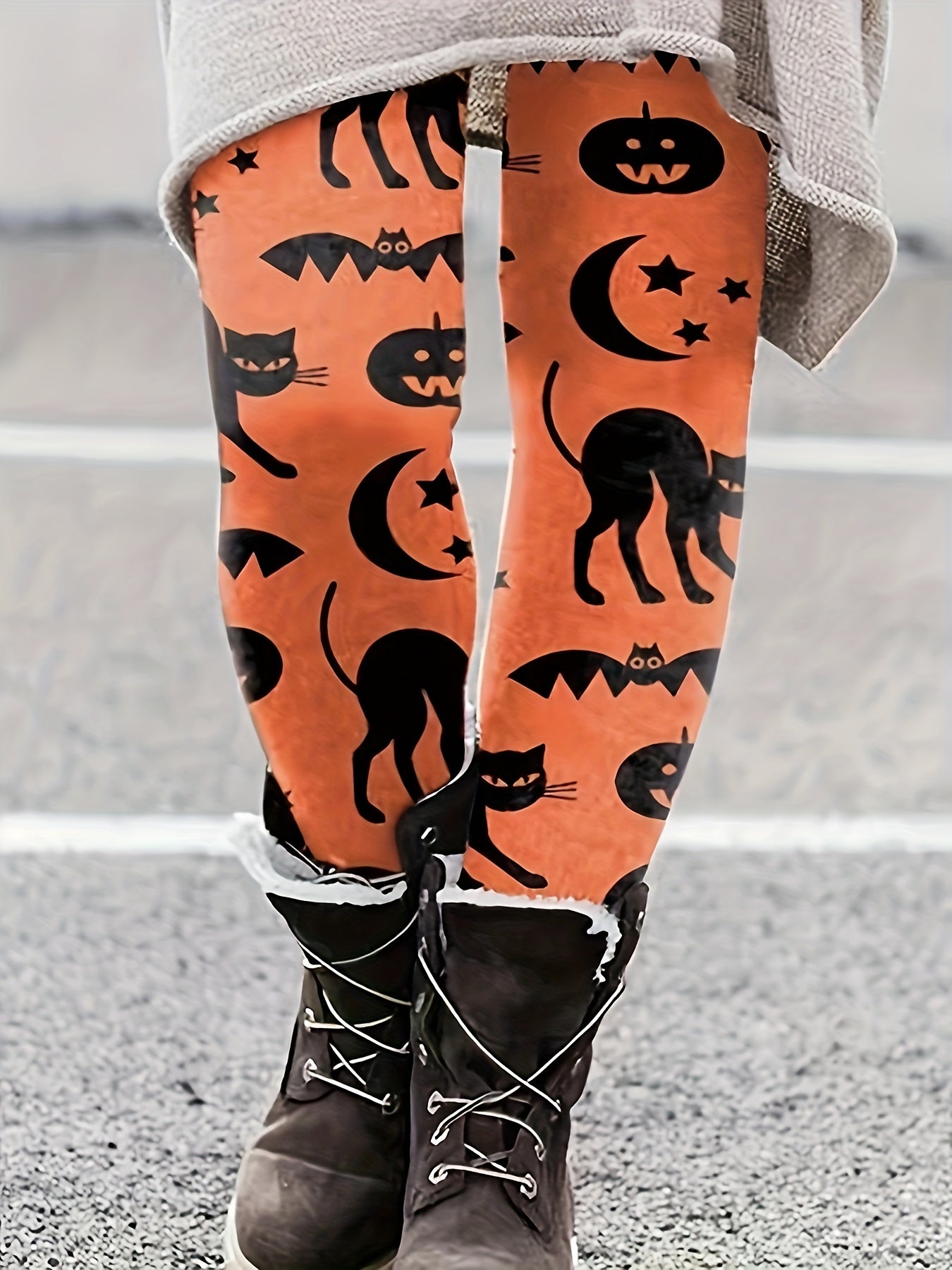 Halloween Casual Pants Women's Colorblock Skinny Leggings