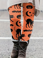 Halloween Casual Pants Women's Colorblock Skinny Leggings