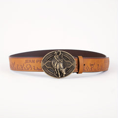 Men's Vintage Western Leather Belt with Buckle