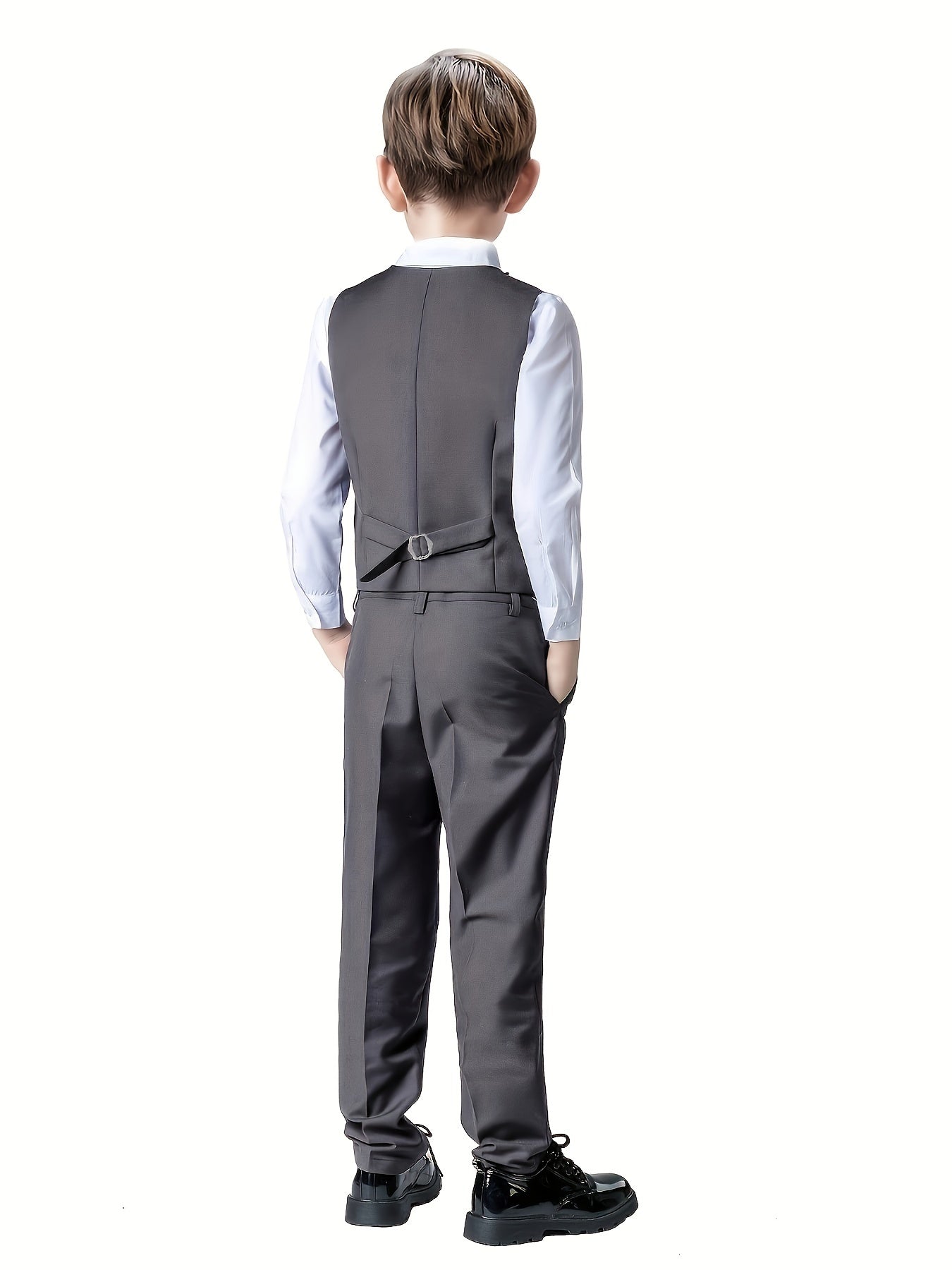 2pcs Boys Formal Outfits Pants&Vest Set For Competition Wedding Dress