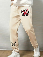 No Way & Cross Print Men's Drawstring Sweatpants