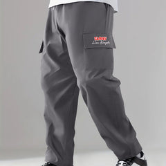 Letter Pattern Print Men's Cargo Pants For Spring