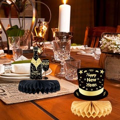 Golden Years Honeycomb Centerpiece Table Decoration - 9pcs