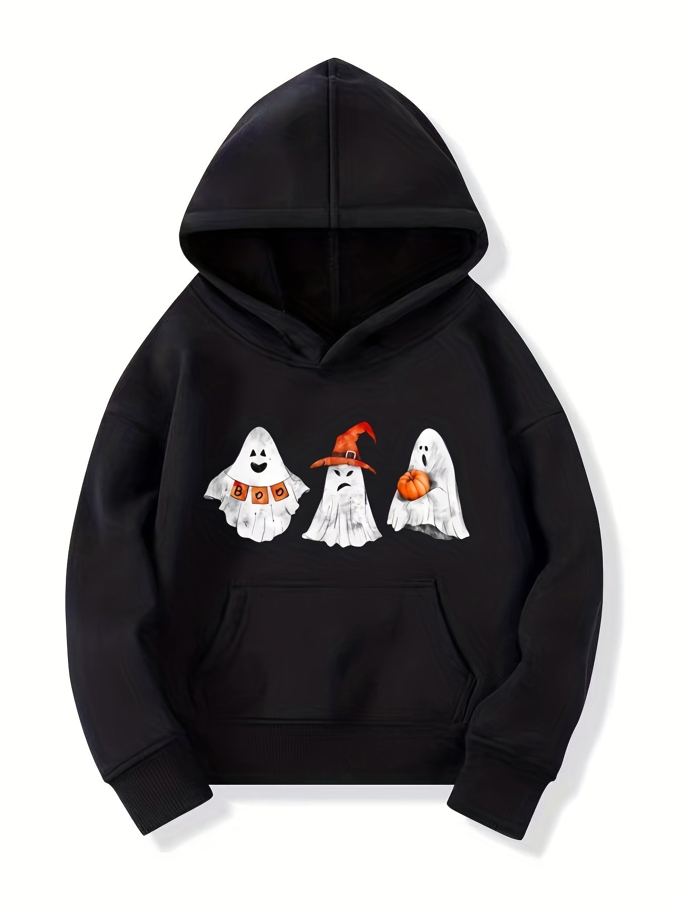 Ghost Pattern Hoodie for Girls Halloween Party Sweatshirt Top