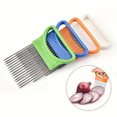 Stainless Steel Onion Insert Onion Cutting Fixer Kitchen Tool