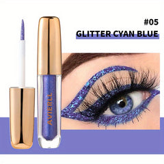 Waterproof Liquid Eyeliner Silver + Pencil, Long Lasting Non Smudge Makeup