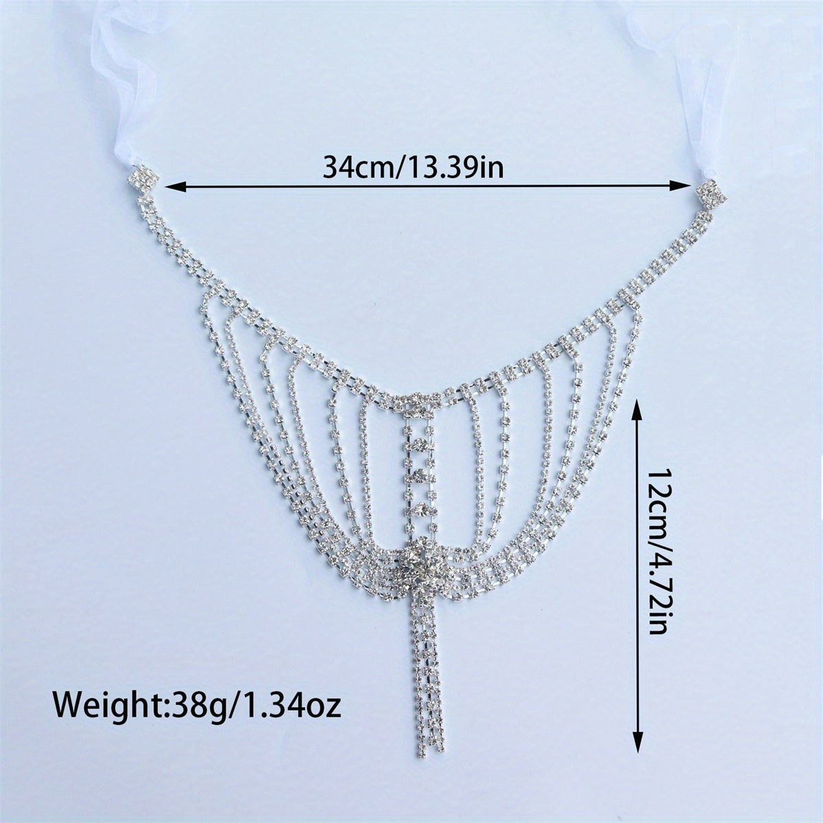 Rhinestone Shoulder Chain With Long Tassel for Prom Wedding