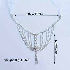 Rhinestone Shoulder Chain With Long Tassel for Prom Wedding