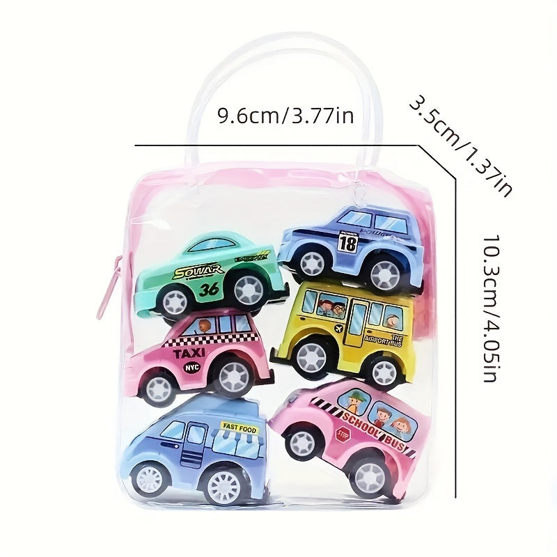 6pcs Car Sets Vehicle Models Random Colors Fire Truck Mini Engineering Toys
