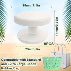 4pcs Beach Bag Handle Replacement Buttons Lightweight Plastic