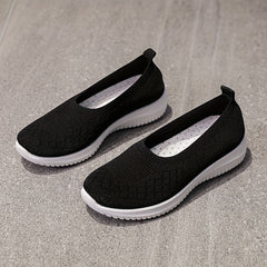 Women's Knitted Slip On Flat Shoes Soft Sole Lightweight Sock Shoes