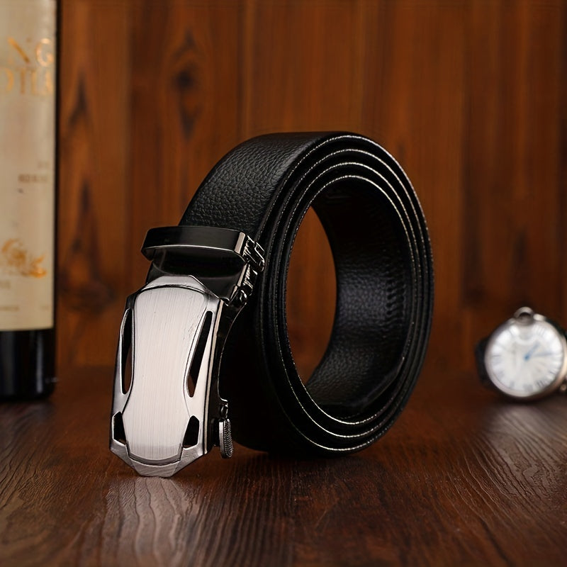 Men's Business Automatic Buckle PU Leather Belt Wear resistant
