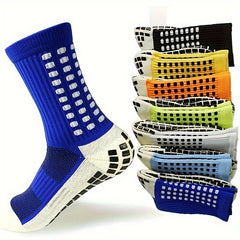 Men's Mid Crew Sport Socks Non Slip Shock Absorption Breathable Athletic Socks