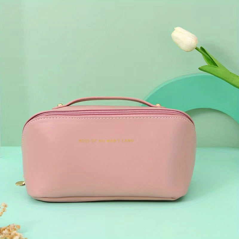 Large Capacity Waterproof PU Leather Travel Cosmetic Bag for Women
