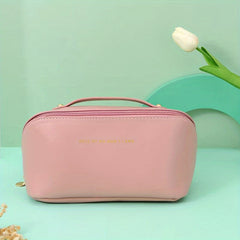 Large Capacity Waterproof PU Leather Travel Cosmetic Bag for Women