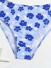 Girls Floral Bikini Set Cami Crop Top Shorts