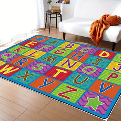 Colorful Alphabet Game Large Carpet Area Carpet Soft Machine Washable