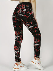 Floral Print Skinny Leggings Women's Stretchy Leggings