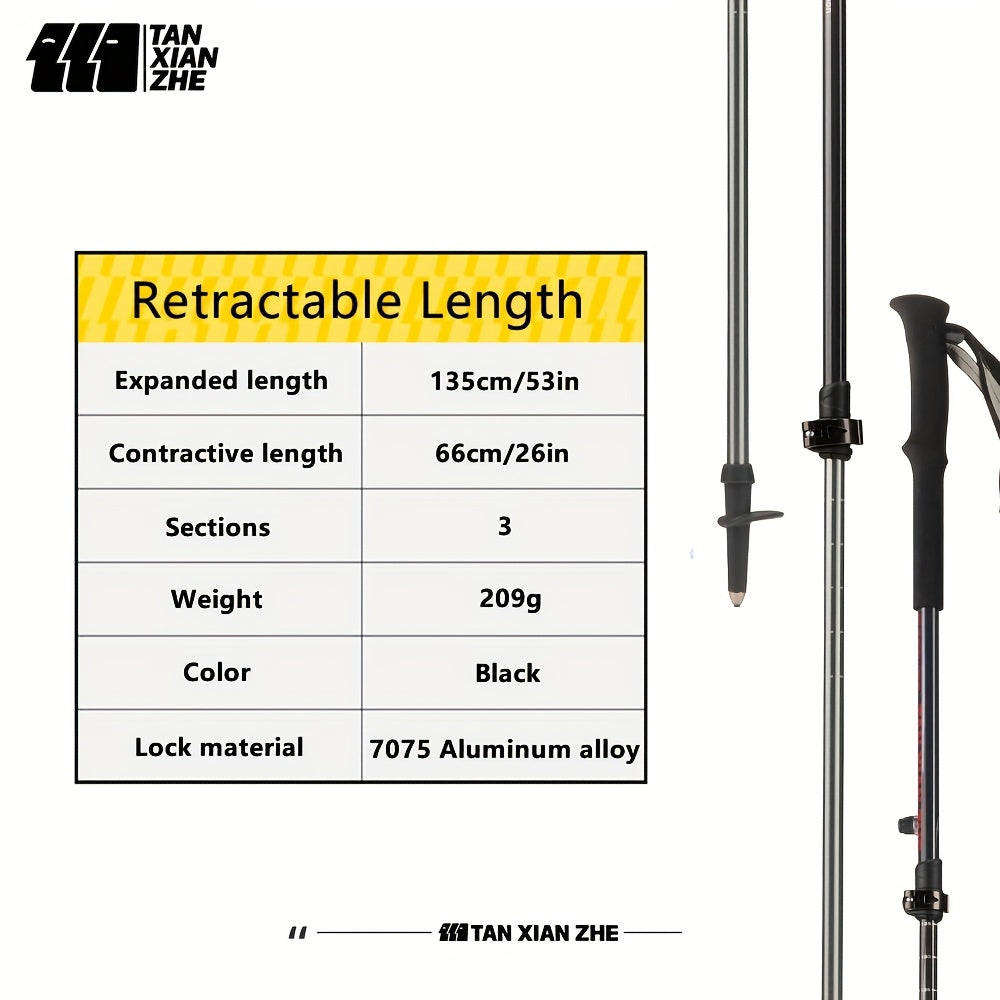 TANXIANZHE Trekking Pole Ultra light Retractable Cane for Outdoor Hiking