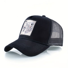Snow Leopard Embroidery Baseball Cap Animal Sunshade Hat