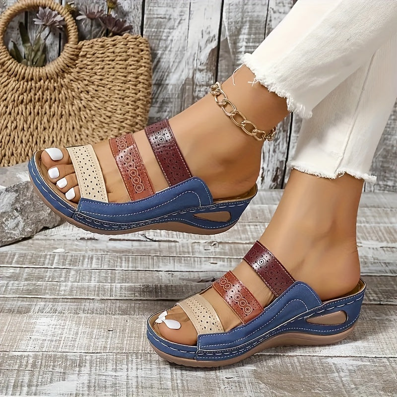 Women's Summer Sandals Comfortable Slip-On Flip Flops with Arch Support