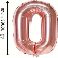6 Cm Large Rose Golden Number 0 9 Balloon Birthday Party Decoration