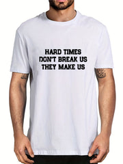 Unbreakable Men's Letter Print T shirt Breathable & Stretchy Summer Tee