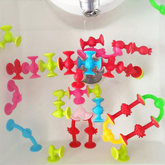 Fruit Suction Cup Fidget Pop Toys Soft Building Blocks Set