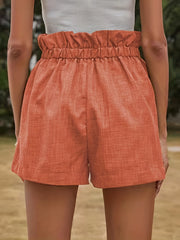 Ruffle Trim Drawstring Shorts for Women