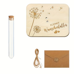Wooden Dandelion Money Holder 16 x 11 Square Wishing Jar